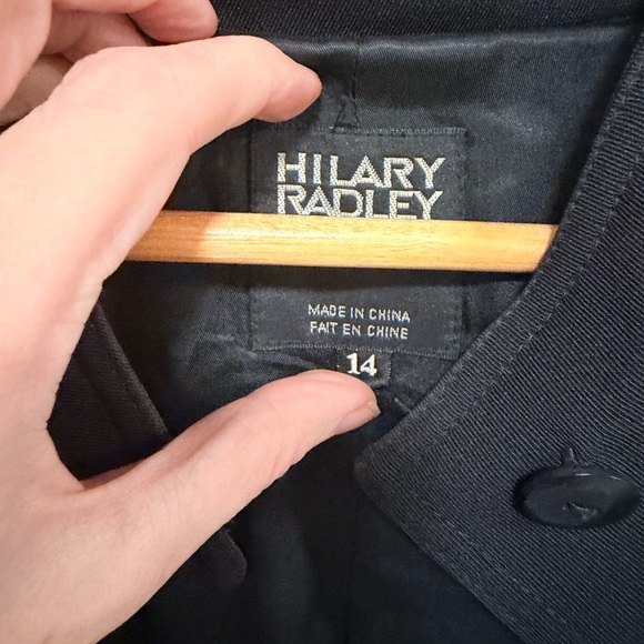 Hilary Radley Classic Black Long Trench Coat - Picture 6 of 11